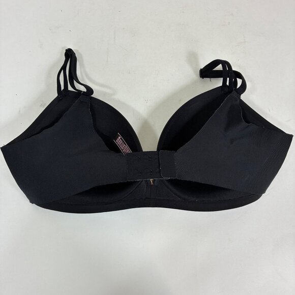 VTG Y2K Victoria’s Secret Padded No Wire Bra Black Satin 34D Minimalist - Picture 4 of 7
